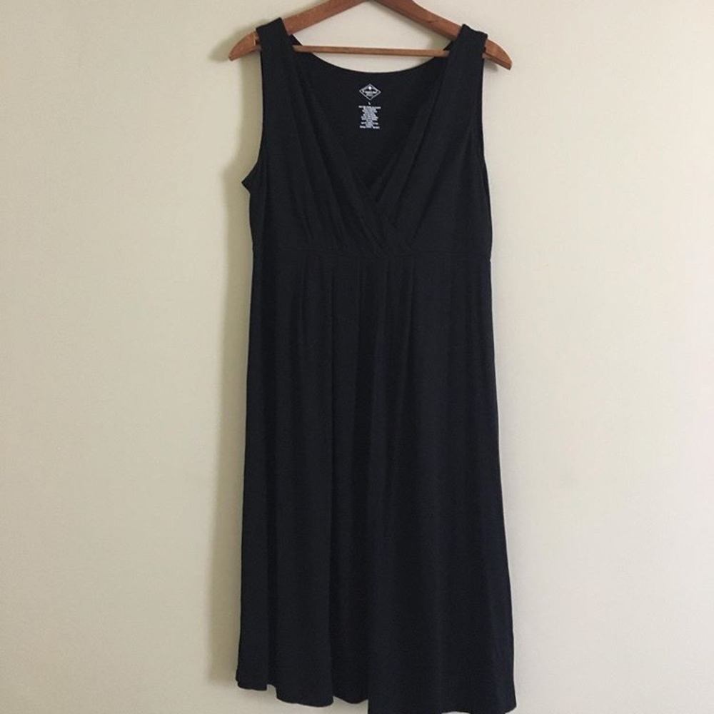 St Johns Bay wrap top, black dress